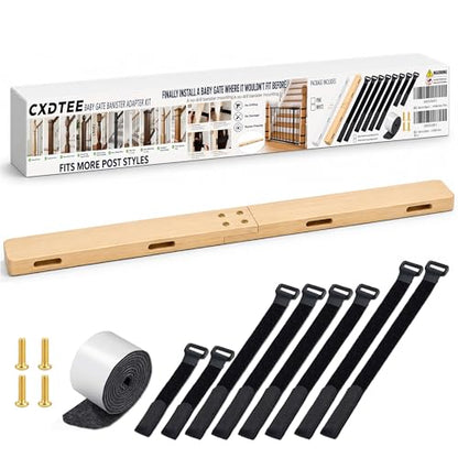 Pine Banister Adapter for Baby Gate, No-Drill Wooden Mounting Board Kit - color: Pine