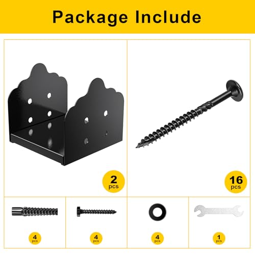 8x8 Post Base, 2Pcs Stainless Steel Adjustable Post Anchor Bracket - size: 8x8