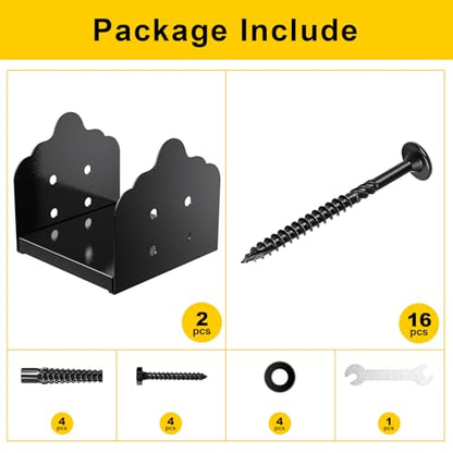 8x8 Post Base, 2Pcs Stainless Steel Adjustable Post Anchor Bracket - size: 8x8