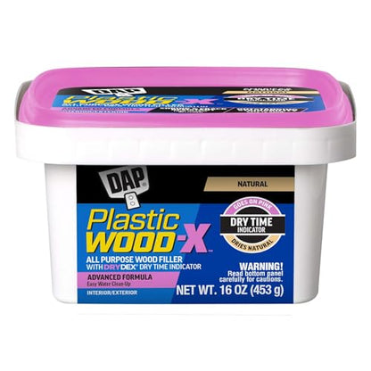 DAP Plastic Wood-X with DryDex Wood Filler, Natural, 16 Oz (7079800542) - size: 16 oz