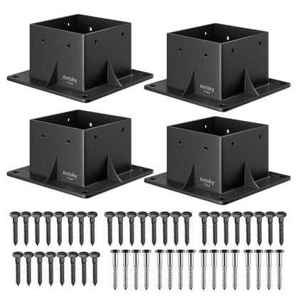 6×6"(Actual: 5.5×5.5inch) Post Stainless Steel Flange Anchor Base with Screws for Deck Railing, 4Pack - size: 6×6"(Actual:5.5×5.5inch), style: 4Pack