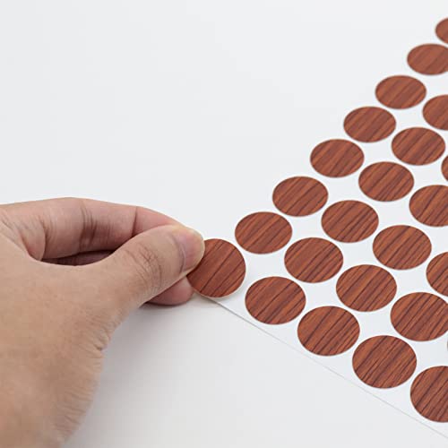 Self-Adhesive Screw Hole Stickers PVC Cover Caps Dustproof for Wooden Furniture Cabinet 21mm 2 Sheets/108 Pcs Red Walnut - color: Red Walnut