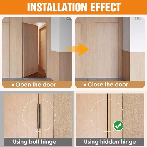 6" Hidden Door Hinge/Concealed Hinges,Invisible Hinges - color: Gold, size: 6 Inch