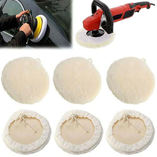 YWBL-WH Wool Polishing Pads, 7 Inch 6-Pack