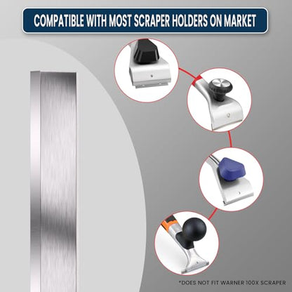 LU&MN Carbide Scraper Replacement Blades, 2"/50×12×1.5mm, 100 Pieces - style: 2"-10PKS