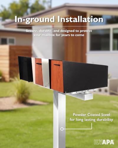 Ilyapa Triple Mailbox Post for Outside - 43x4x4 Post Cover - White - color: White Triple