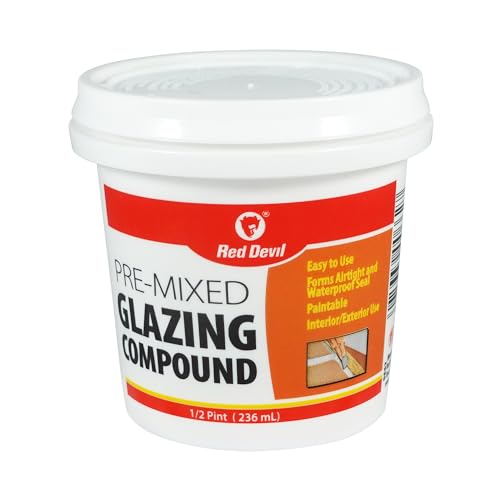 Red Devil 0662 Pre-Mixed Glazing Compound, 1/2 Pint