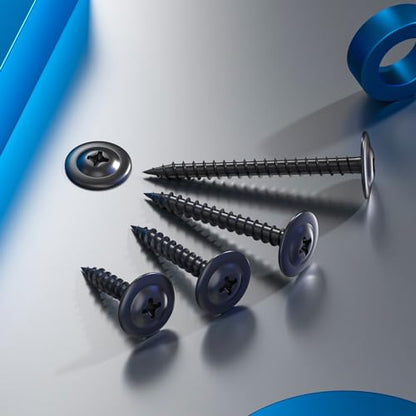 VGBUY 200Pcs #8 x 5/8 Inch Wood Screws Phillips Modified Truss Head Stainless Steel 410 Quick Metal Self Tapping Screws,Black Zinc Plated - color: Black, size: #8 x 5/8 inch