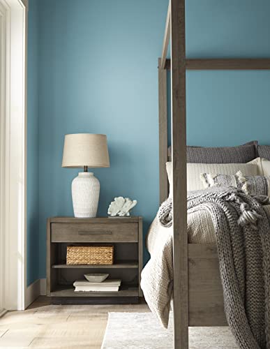 KILZ TRIBUTE Paint & Primer, Interior, Satin, Dusty Turquoise, 1 Gallon - color: DUSTY TURQUOISE, size: 128 Fl Oz (Pack of 1)