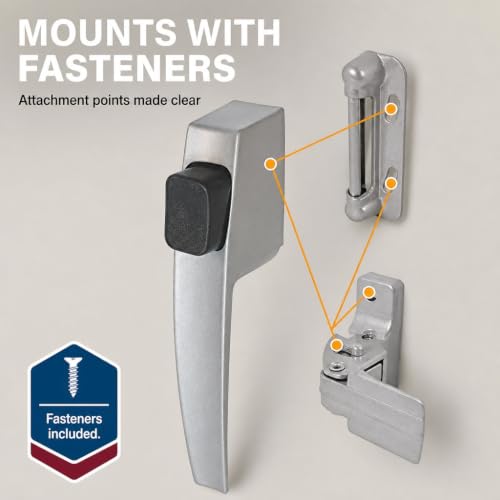 PRIME-LINE Screen & Storm Door Push Button Latch Set, Aluminum, Night Lock - color: Aluminum