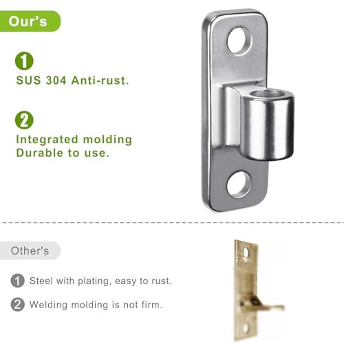 Insaga Heavy Duty 304 Stainless Steel Gate Hinges 4 Pcs, Wall Mount Hardware with 5/8" Pin, One-Piece Cast Hinge for Farm, Fence, Chain Link, Wooden & Metal Gates - color: Silver-SS-4Pcs-Hole