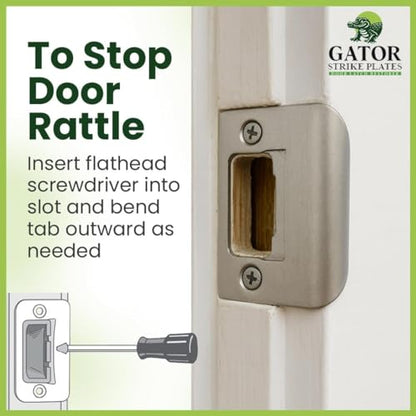Gator Door Strike Plate 2-1/4" Latch Restorer, Satin Nickel, 1-Pack - color: Satin Nickel