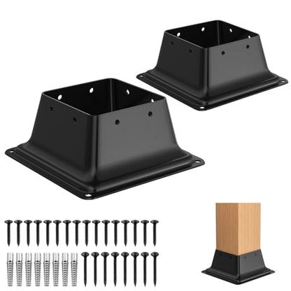 4x4 Post Base 2Pcs, Internal 3.6"x3.6" Heavy Duty Post Bracket