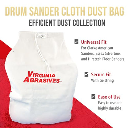 Universal Drum Sander Dust Bag, Cloth, Tie String, Replacement - style: Light Duty (w/o Zipper)