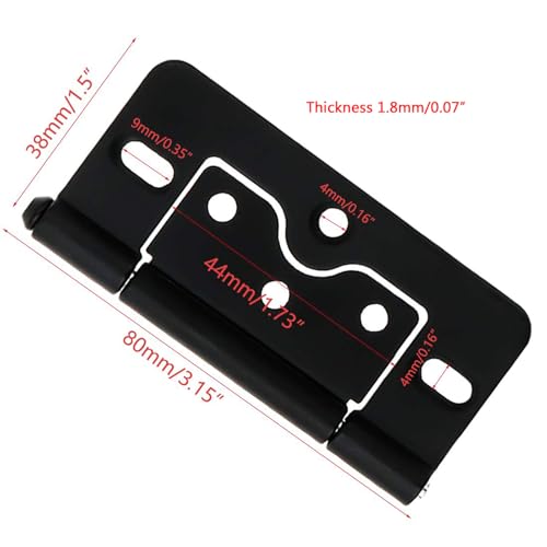 Non-Mortise Cabinet Hinges, 3 Inch Black, 6Pcs - color: Black, size: 3 Inch Butterfly