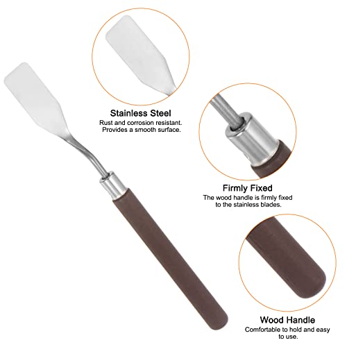HARFINGTON 2pcs No.1 Palette Knives 16mm Width Stainless Steel Flat Spatula