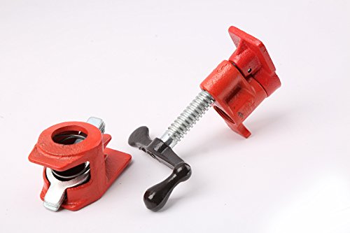 (4 Pack) 3/4" Wood Gluing Pipe Clamp Set Heavy Duty PRO Woodworking Cast Iron