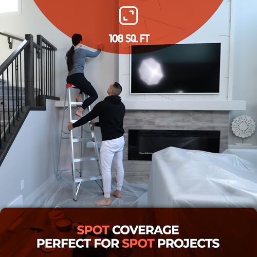 CS 1 Pack Clear Plastic Drop Cloth for Painting & Decorating, 12x9Ft Each - size: 1 PK - 1.2 mil