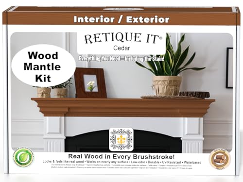Wood'n Stain, Wood Finished Kit - Go Beyond Faux Wood to Real Wood with Gel Stain containing Real Wood in it (1. Mantel, 60 Cedar) - color: 60 Cedar, style: 1. Mantel