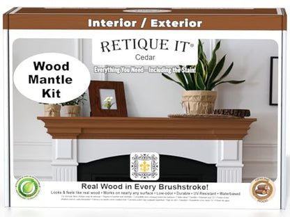 Wood'n Stain, Wood Finished Kit - Go Beyond Faux Wood to Real Wood with Gel Stain containing Real Wood in it (1. Mantel, 60 Cedar) - color: 60 Cedar, style: 1. Mantel
