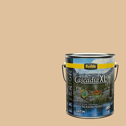 Rodda Paint CASCADIA XL Exterior Satin Paint & Primer in One, 1-Gallon, Honey Glow - color: Honey Glow, size: 128 Fl Oz (Pack of 1)