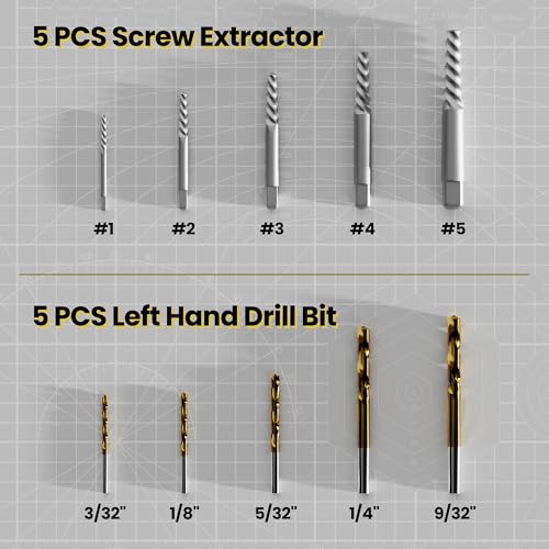 28PCS Bolt Extractor Set, Impact Nut/Bolt Removal Drill Kit - size: 28-Piece Extractor Set