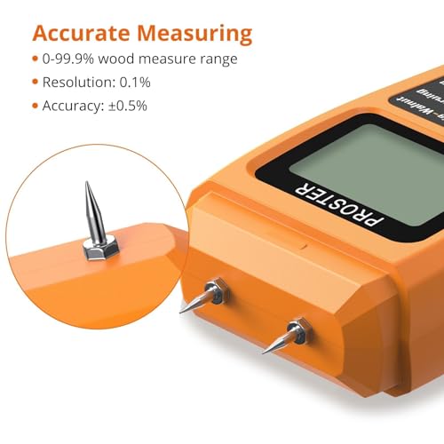 Proster Wood Moisture Meter 4 Modes 0-99.9% for Wood/Paper/Firewood
