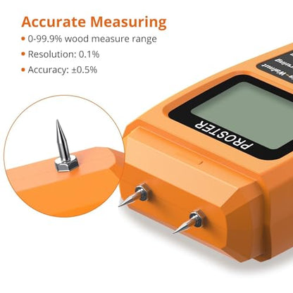 Proster Wood Moisture Meter 4 Modes 0-99.9% for Wood/Paper/Firewood