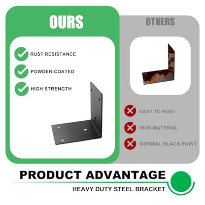8 Pack 6x5 Corner Angle Brackets for Wood Thickness 1/8" - size: 6" x 5" x 0.12"