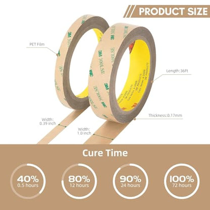 3M Double Sided Tape 300LSE 0.5" x 36Ft Clear – 1 Pack - size: 0.5"x36Ft