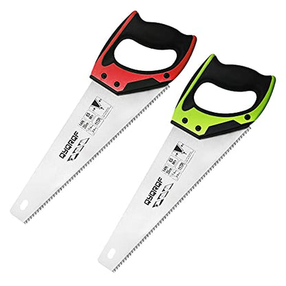 14 in. Pro Hand Saw, 11 TPI Fine-Cut Soft-Grip Hardpoint Handsaw Perfect for Sawing, Trimming, Gardening, Cutting Wood, Drywall, Plastic Pipes, Sharp Blade, Ergonomic Non-Slip Handle (green) - color: Green-14 Inch