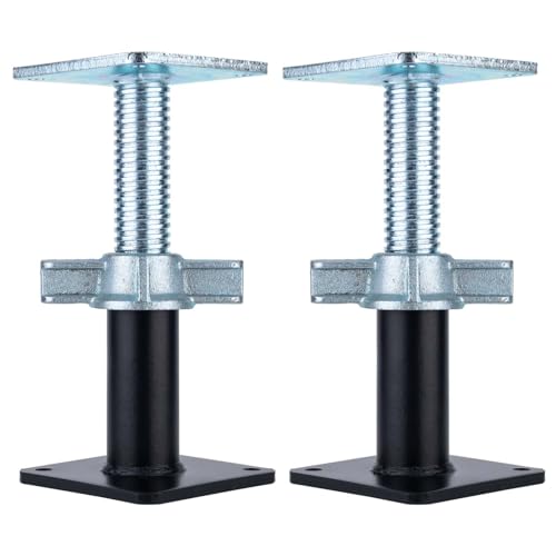 2 Pack Adjustable Support Jack Lightweight Steel Bracing and Jack Posts - 6.5" - 10" Adjustment Range Adjustable Jack for Temporary Support Suitable for Small Space, Underpasses, Attics, Decks - size: 6.5-10