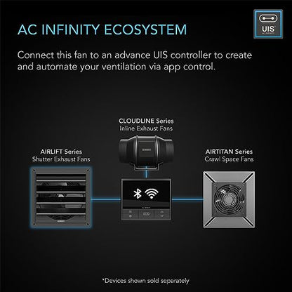 AC Infinity AIRLIFT S20, Shutter Exhaust Fan 20" with 10-Speed Controller - size: 20-Inch, Speed Controller