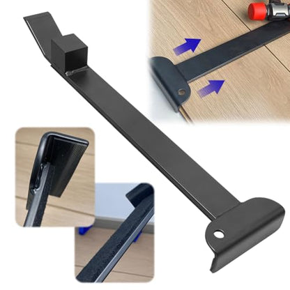 Heavy Duty Pull Bar and Pry Bar, 17" Professional Pull Back Hook, Wear Resist Floating Floor Installation Tool, Rust Proof Wood Board Pry Bar for Laminate Flooring Installation