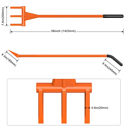 Dolibest 56'' Demo Bar 3-Tine Wrecking Bar, Heavy Duty Steel Pry Bar for Demolition, All-Steel Handle Wrecking Pry Bar, Efficient and Effortless for Renovation and Construction - color: 3-tine 56''