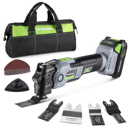 WORKPRO 20V Brushless Cordless Oscillating Multi-Tool Kit - size: Cordless 20 V