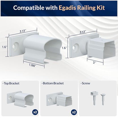 Egadis White Aluminum Adjustable Railing Bracket Connector with Drill Bit - color: The Bracket-Adjustable with Drill
