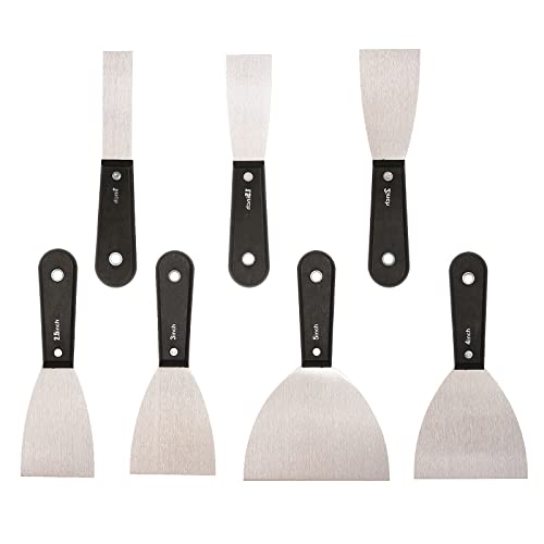 7 PCS Stainless Putty Knife Set Drywall Paint Stripper Scraper Tools