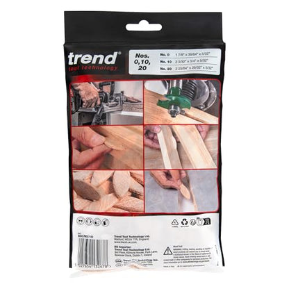 Trend 100pcs Beechwood Joining Biscuits Variety Pack (No. 0, 10, 20) for Woodworking, Joinery, and Furniture Framing, BSC/MIX/100 - size: 0, 10, 20, style: 100 Pack