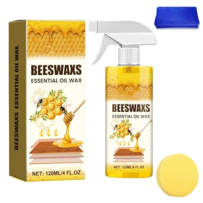 2026 New Beeswax Wood Polish Spray – Natural Beeswax Furniture Polish & Wood Cleaner for Cabinets, Tables & Floors, Multi-Purpose Wood Care Spray for Shine, Conditioning & Surface Protection, 8 fl oz
