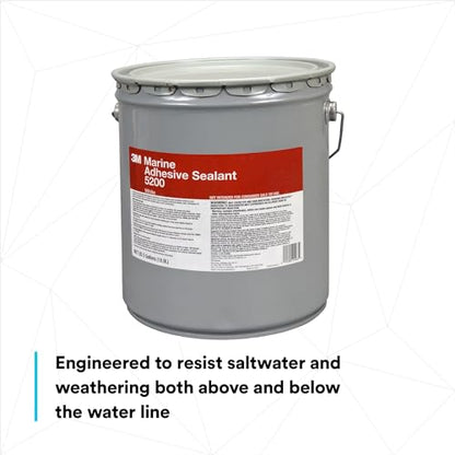 3M Marine Adhesive Sealant 5200, PN21463, White, 5 Gallon Drum (Pail) - color: White, size: 640 fl oz