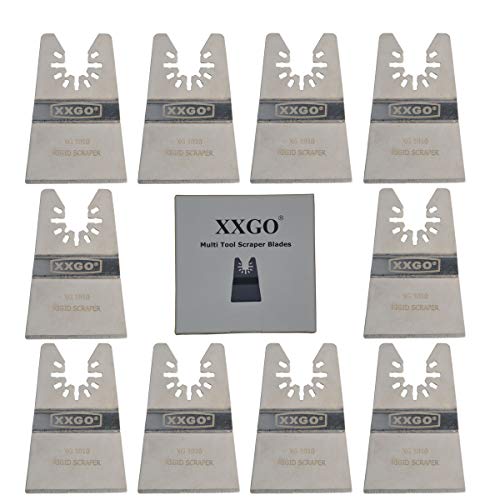 XXGO 10 Pcs Oscillating Tool Rigid Scraper Blade for Sealant Carpet Removal - size: Multi Tool Scraper Blade - 10 Pcs