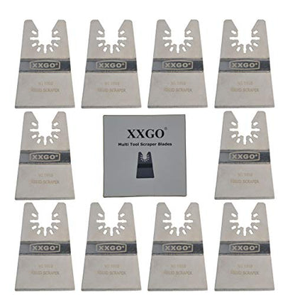 XXGO 10 Pcs Oscillating Tool Rigid Scraper Blade for Sealant Carpet Removal - size: Multi Tool Scraper Blade - 10 Pcs