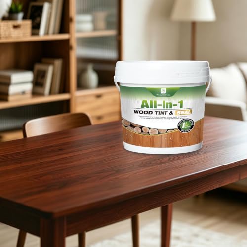 Advanced Pecan Wood Stain & Sealer 1Gallon/128oz, Non-Toxic Waterproof Wood Finish, Flexible Crack & Weather Resistant Wood Treatment to Highlight Natural Wood - color: Pecan, size: 1Gallon/128oz