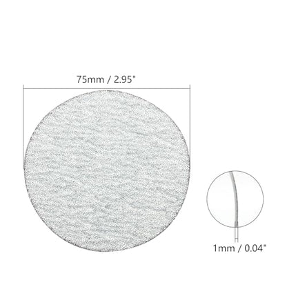 75mm Dia 3 Inch Hook and Loop Sanding Disc 150Grits Flocking Sandpaper for Random Orbit Sander Red 25pcs - size: 3 inch