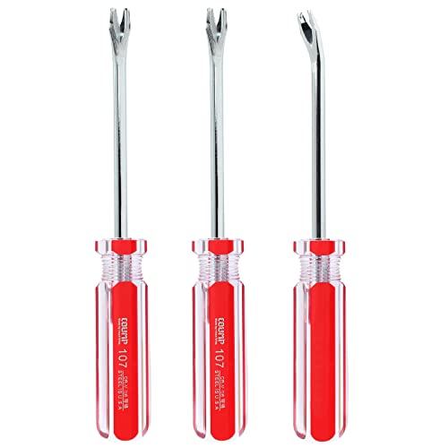Uenhoy 3 Pcs U-Tip Tack Lifter Nail Staple Rivet Remover Tool 4" Rod - size: U-shape Elbow Head