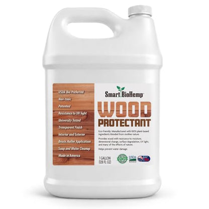 Smart BioHemp Wood Sealer, Non-Toxic Indoor & Outdoor Wood Treatment - size: Gallon