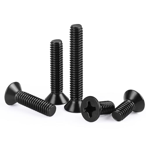 M3 x 30mm Flat Countersunk Head Machine Screws, Cross Screw, 304 Stainless Steel 18-8, Black Finish, 50 PCS - size: M3 x 30mm