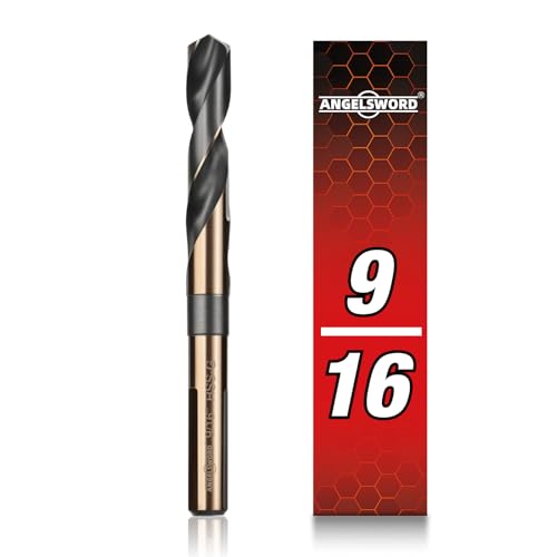 ANGELSWORD 9/16" Reduced Shank Drill Bit, M2 High Speed Steel Drill Bit for Hard Wood, Mild Steel, Cast Iron, Copper, Aluminum alloys and Other Sheet Metal - size: I. 9/16 inch