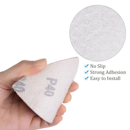 30pcs Mouse Sander Detail Sandpaper 40Grit 3-1/8" Triangle - size: 40 grit